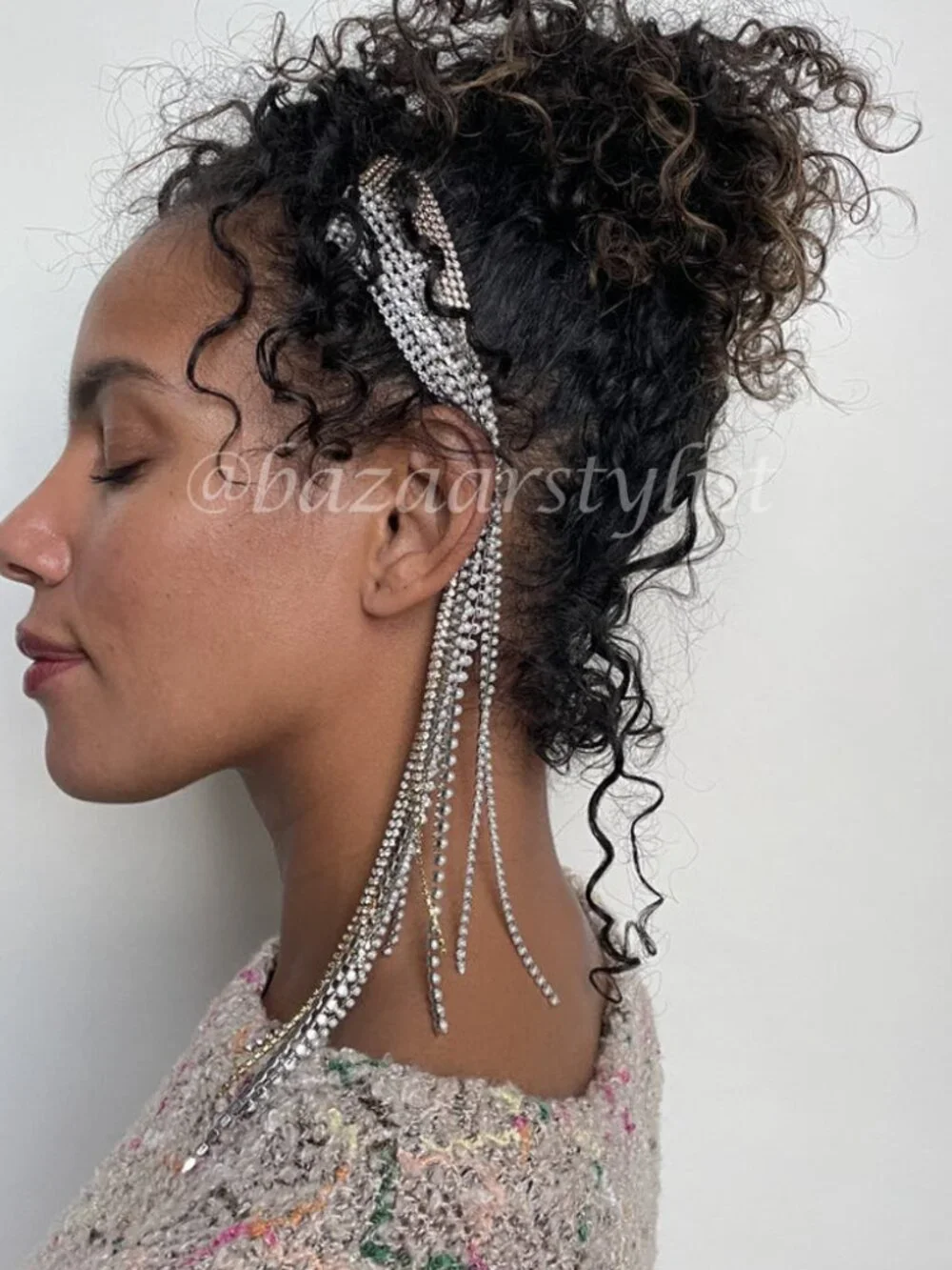 WANTED LELET NY Chain Crystal Comb in Silver or Gold